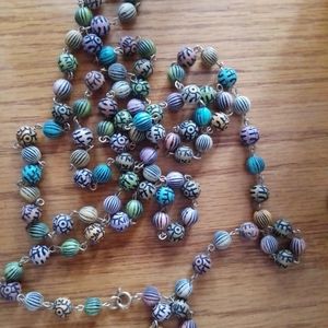 Vintage Multicolored Beaded Necklace